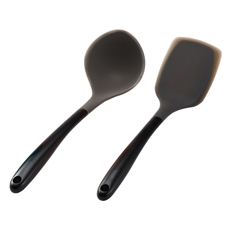 Original Xiaomi Silicone Gel Spoon Spatula Stainless Steel Anti-scalding Anti-skid Handle Kitchen Cooking Tools Utensils Smart: Grey