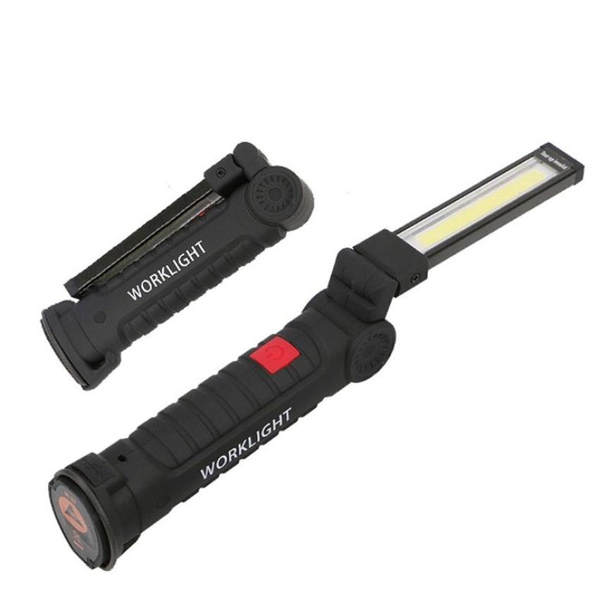 COB Hand Held Work Lamp Portable 5 Mode COB USB Rechargeable LED Work Light Folding Multifunctional Portable Emergency Lamp: 18650 battery