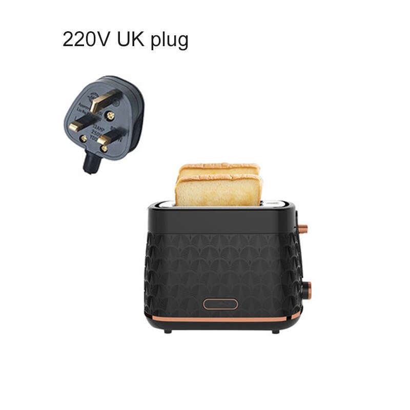 Household Mini Toaster Automatic Baking Bread Oven Sandwich Maker Heater Warmer Breakfast Machine 2 Slices Slots Toast Grill EU: 220V UK plug