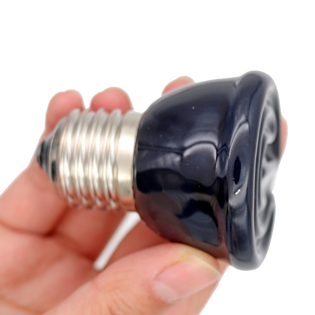E27 kæledyr varmelampe til skildpadde slange firben infrarød keramisk emitter varme lys 50w/75w/100w krybdyr lampe reptil lys eu stik