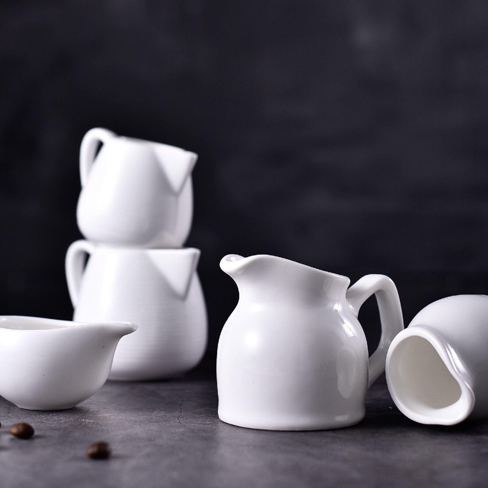Coffeeware Ceramic Milk Jug White handle condiment cup coffee milk froth cup pull cup sauce western restaurant hotel tableware