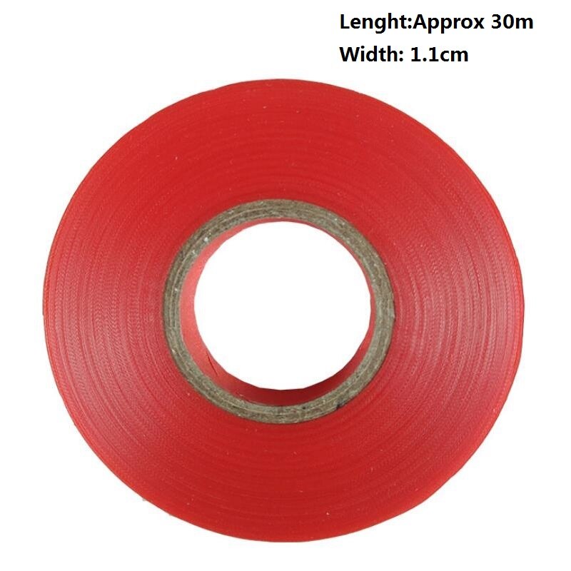 Cinta Roja de atado de jardín, tiras de árbol, película para secar ramas de injerto, estaca, cinturón de unión de jardinería, cinta adhesiva de PVC, 5 rollos