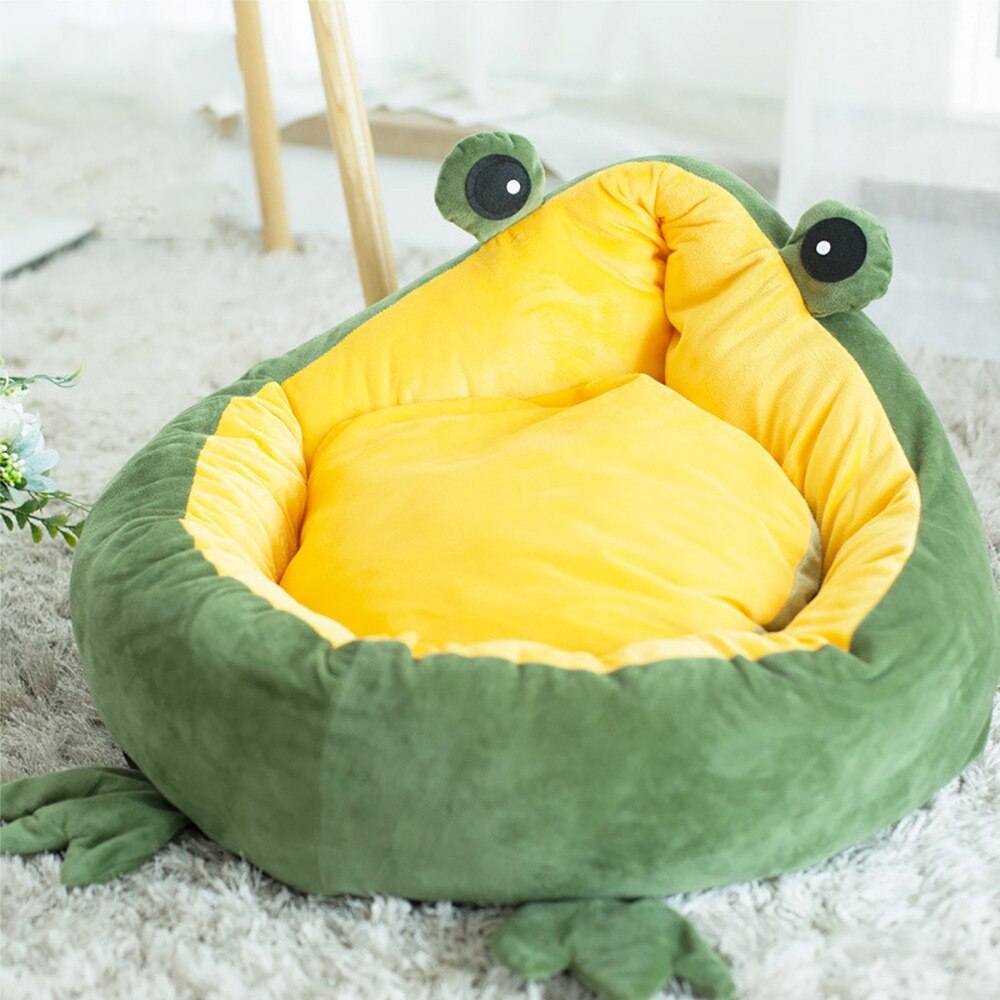 Pet Bed for Cats Winter Cat Bed House Kitten Cat Basket Pet Product Cat Accessories Frog Cat Bed for Puppy Cotton Cat Bed