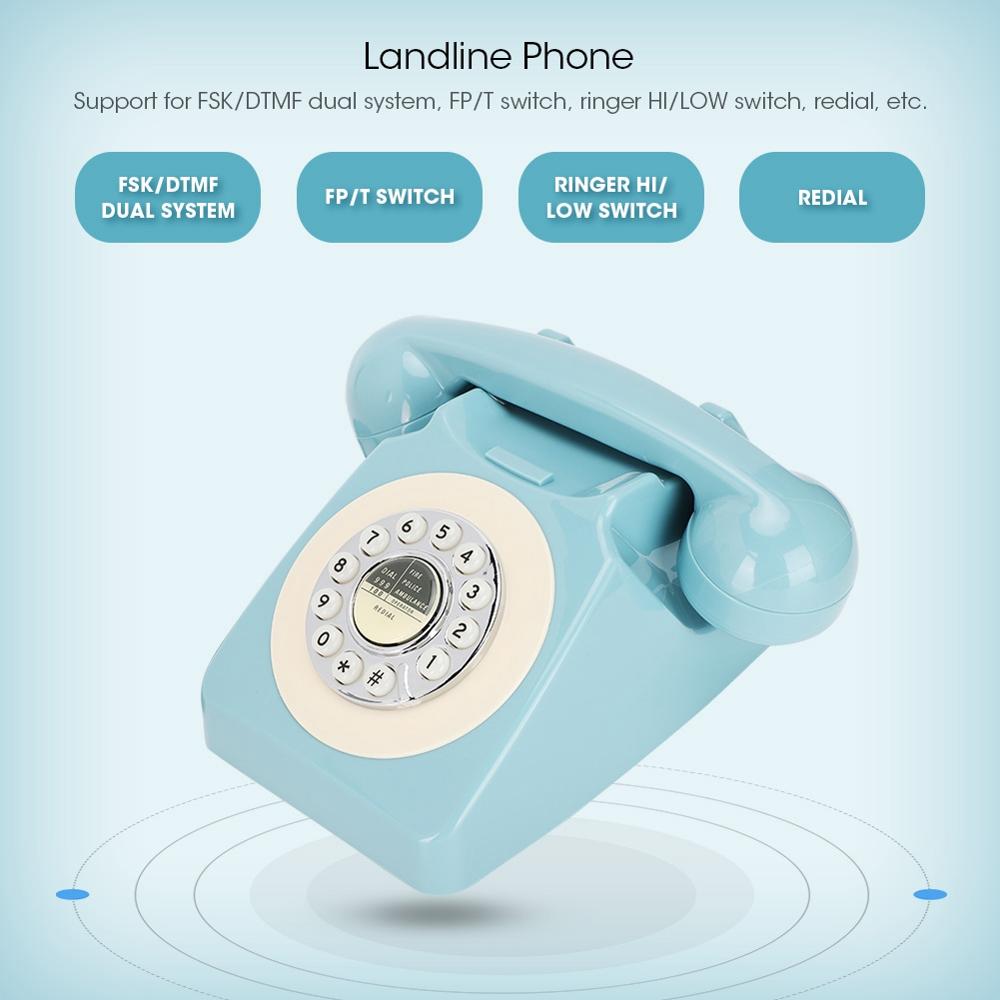 Ct -n8019 retro fastnet telefon multifunktionel bordtelefon til hjemmekontor brug telefono inalambrico