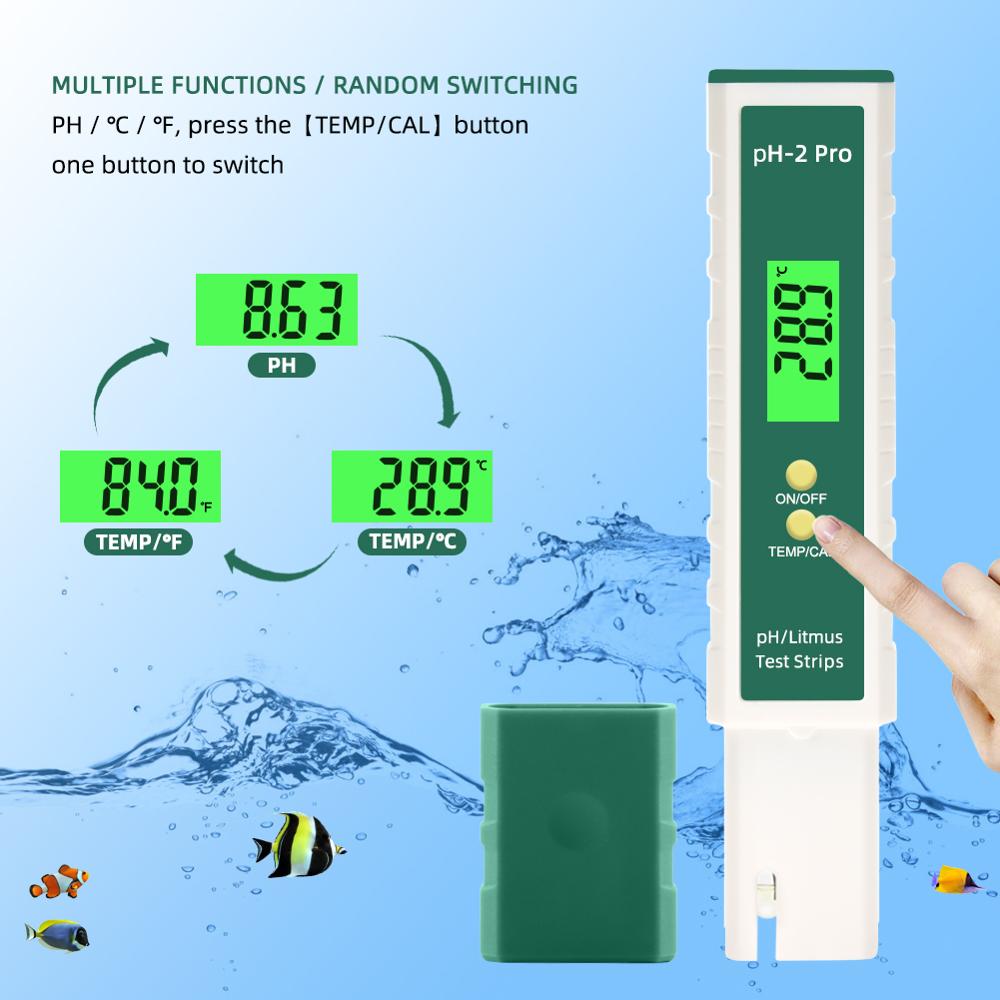 yieryi Digital PH Meter PH Tester Pen Litmus Tester 0.01 PH High Accuracy Water Tester with ATC PH Test Strips Function