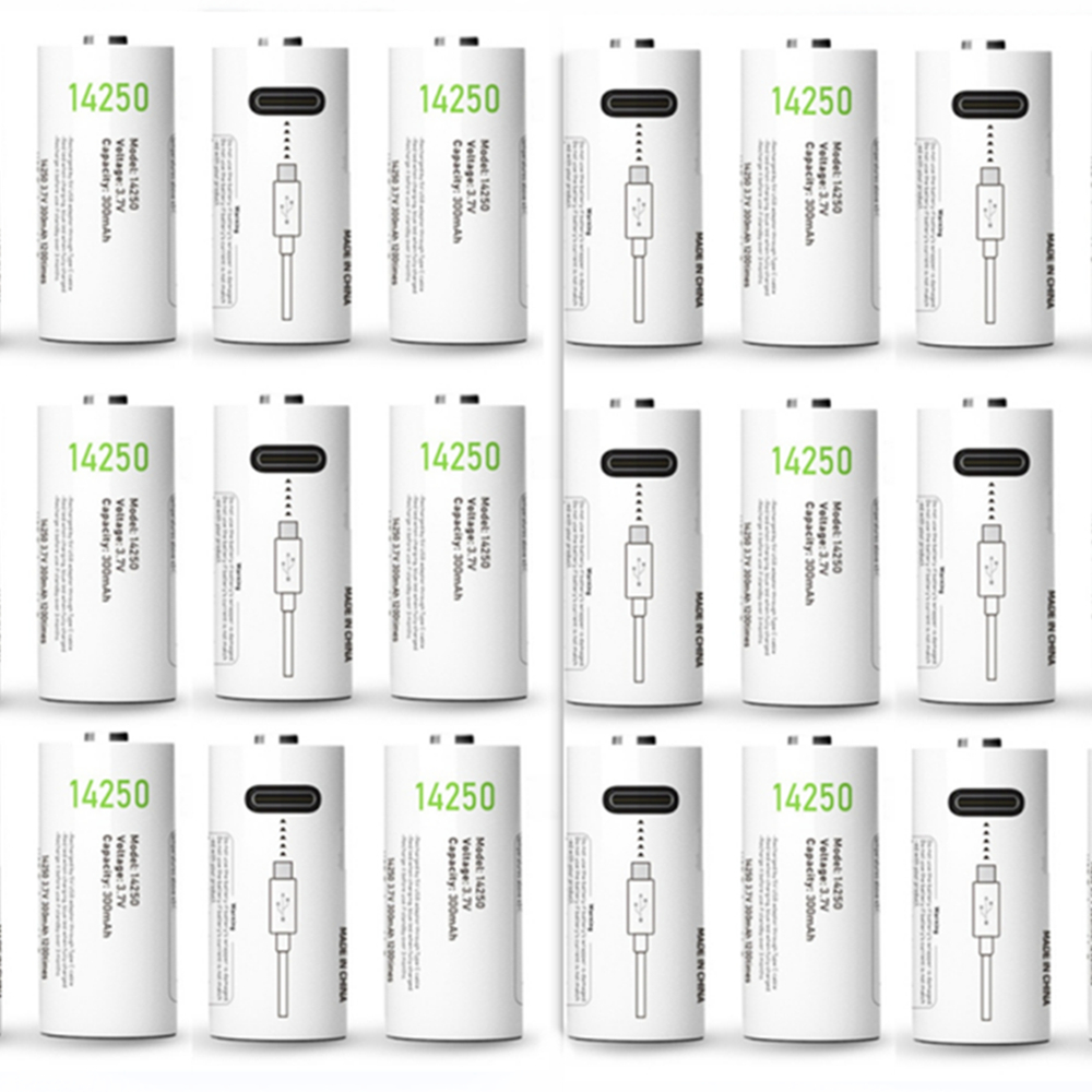 3.7V 14250 rechargeable lithium battery 300mAh USB rechargeable PLC device battery with type-c charging cable: other