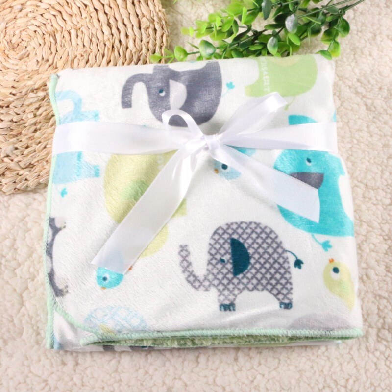 Factory Sales Baby Blanket thicken double layer fleece infant swaddle baby swaddle Microfiber plaid 76*102CM atrq0001
