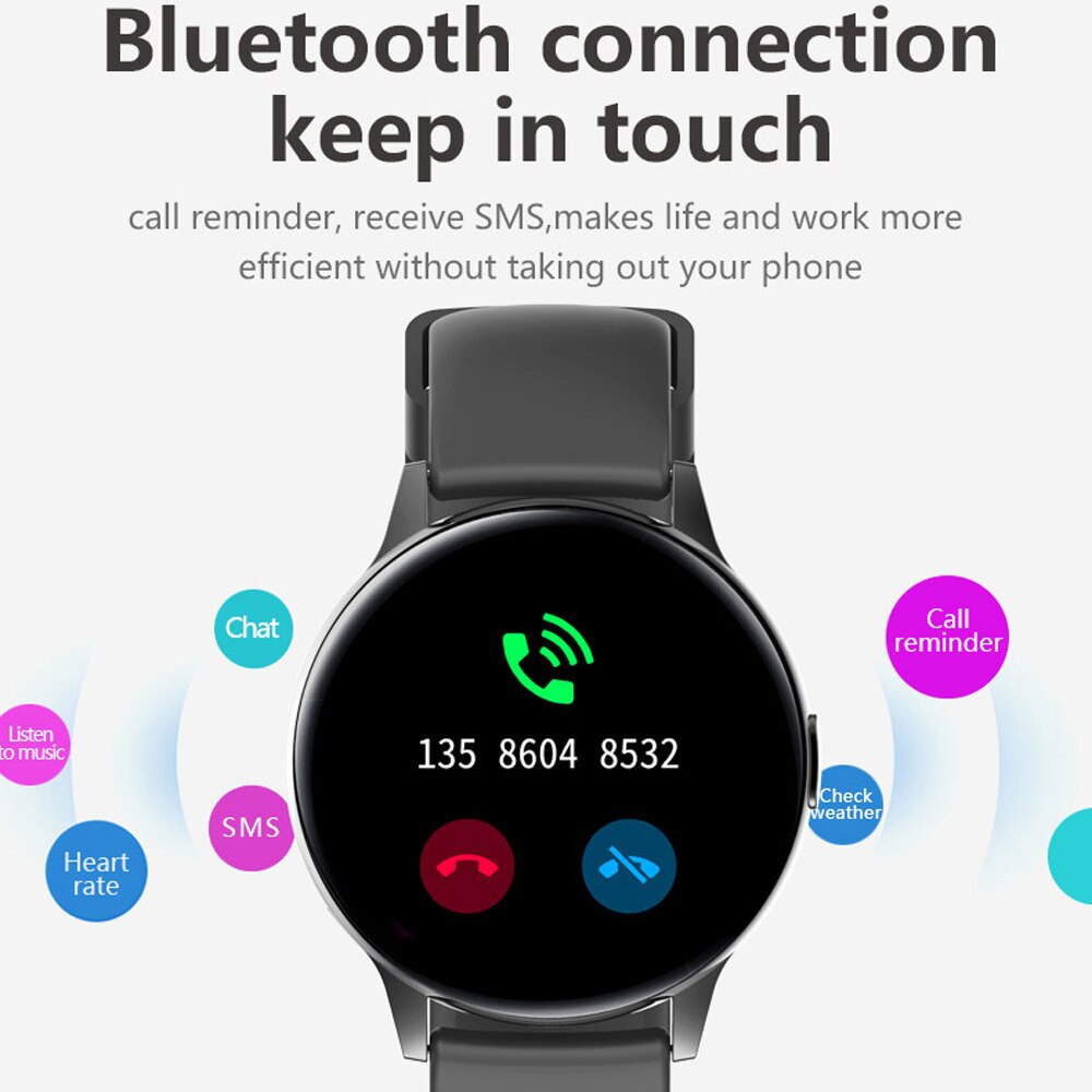 Smartwatch Men Women - Full Touch Heart Rate Blood Pressure Monitor - Fitness Tracker for Android iOS