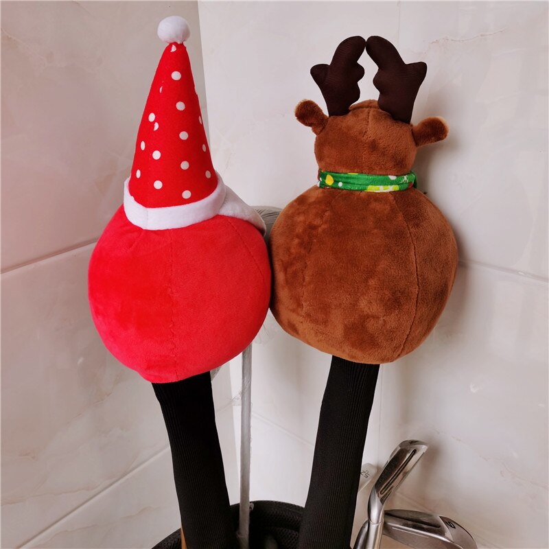Christmas Santa Claus Driver Head Cover Lovely Reindeer Golf 460cc Wood Headcover Golf Club Accessory For Unisex