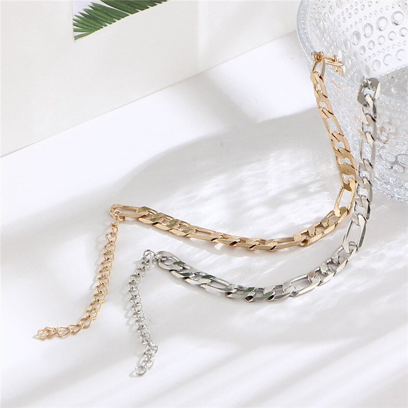 Doreen box enkel fotlänk guld silver färg på fot fotled armband för kvinnor ben smycken 22cm(8 5/8 ") långa , 1 stycken