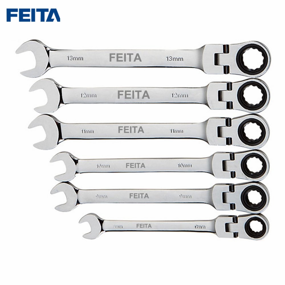 FEITA Torque Wrench Set Activities Ratchet Gears flexible Open End Bike Spanner Car Repair Tools 8/9/10/11/12/13mm(1PC & 6PCS)