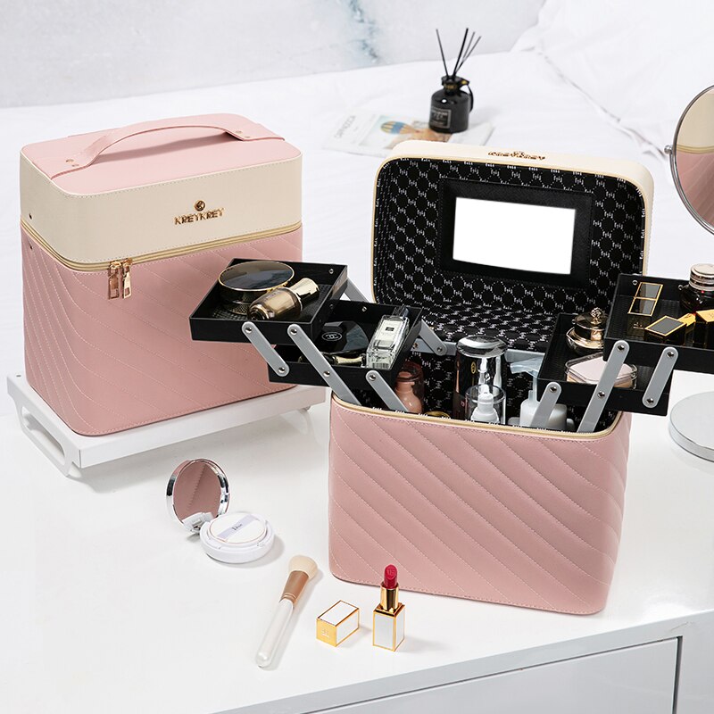 Makeup Bag Toiletry Cosmetic Storage Box Portable travel Make Up Suitcase: 7
