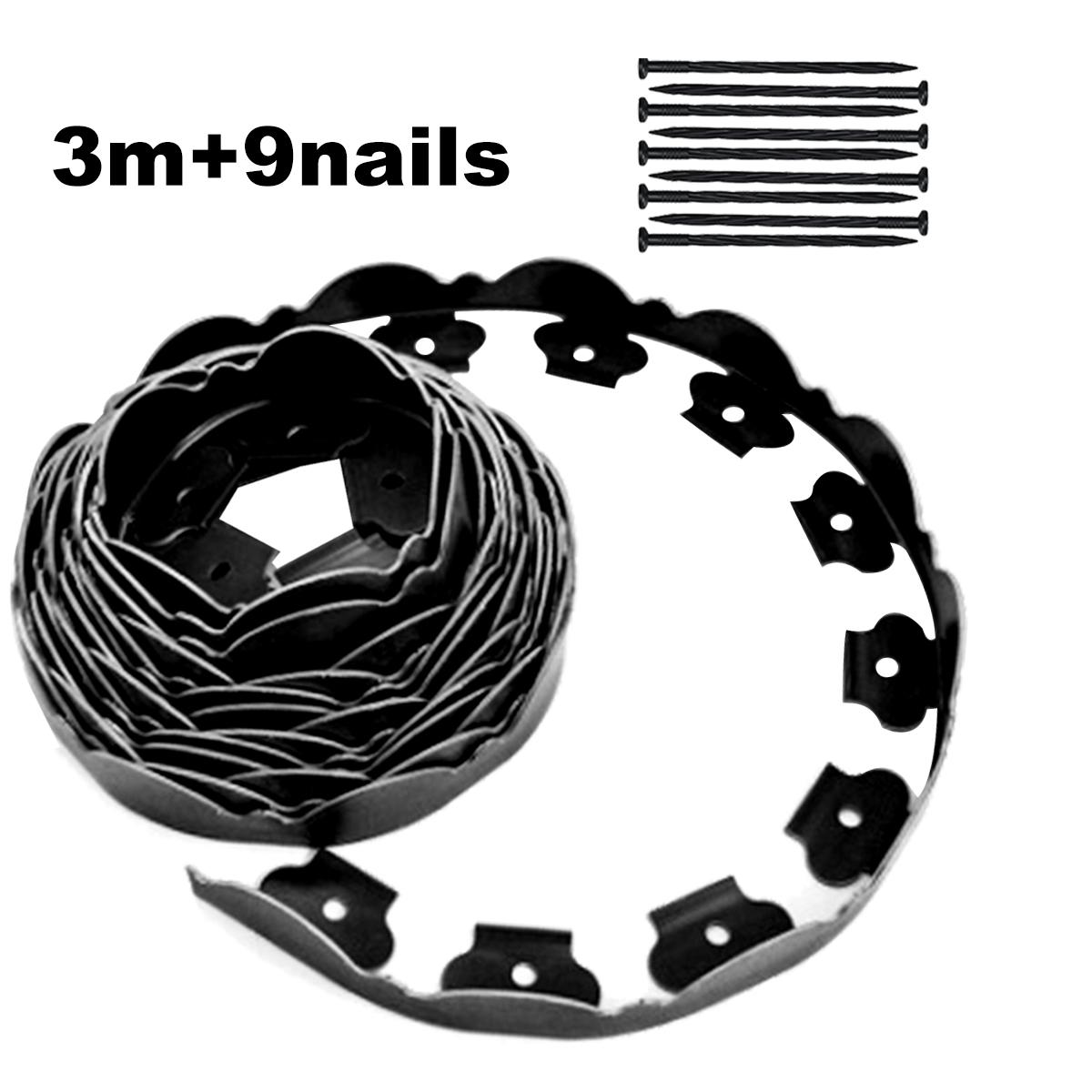 3/5/6/10m Garden Flexible Lawn Grass Plastic Edging Border landscape Edging Easy Install Insert Black Green: 3m