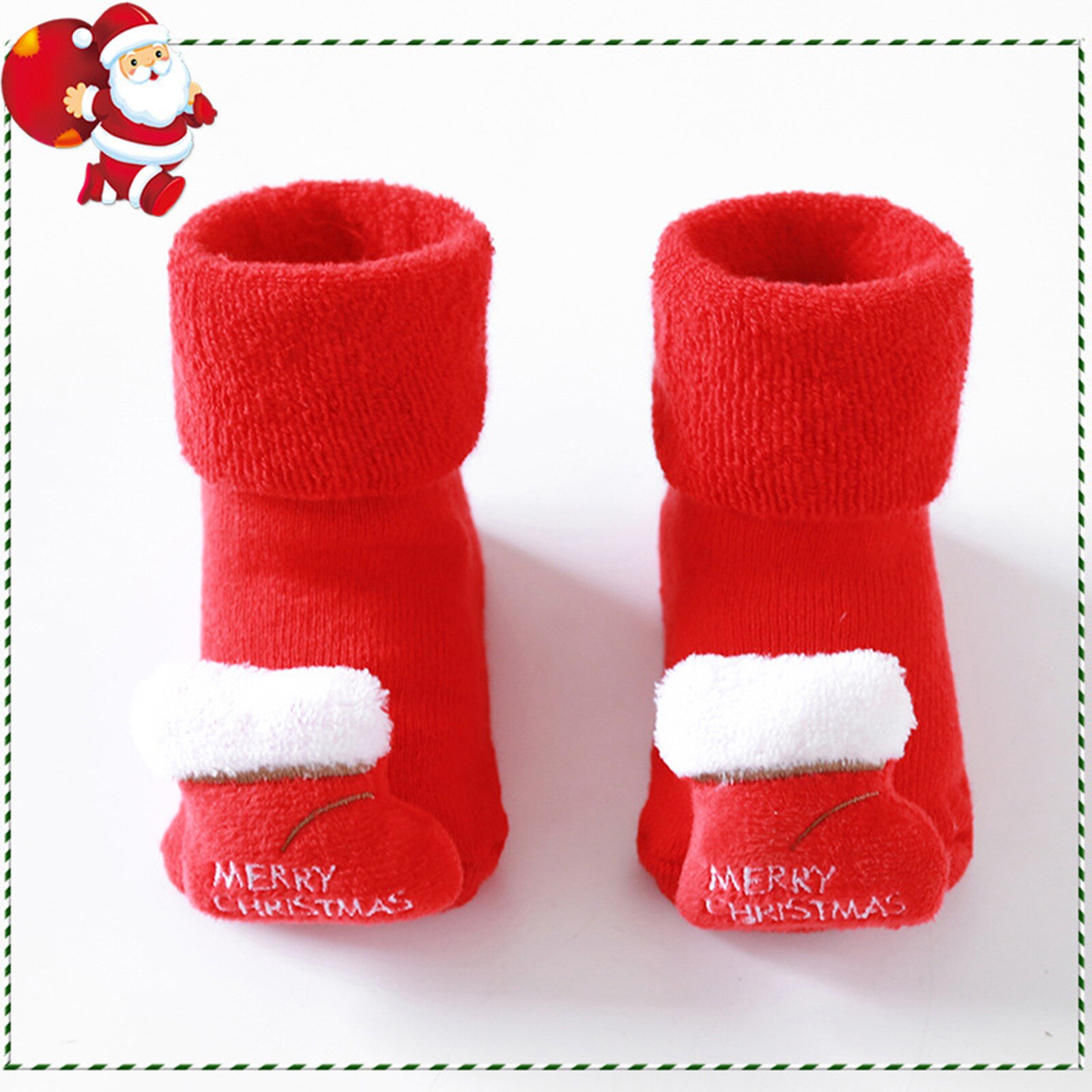 Weihnachten Neugeborenen Baby Socken Niedlichen Karikatur Ebene Anti-Unterhose Sockings Mädchen Jungen Weiche Warme Strumpfhosen freundlicher Winter Socken: E / M(1-3 Jahre)