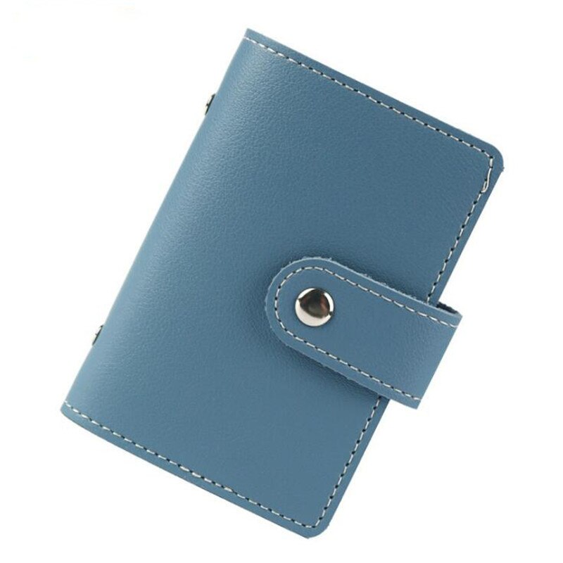 Roze Anti-Diefstal Id Credit Kaarthouder Mode Vrouwen 26 Kaarten Slim Pu Leather Pocket Case Portemonnee Portemonnee voor Vrouwen Mannen Vrouwelijke: Blauw