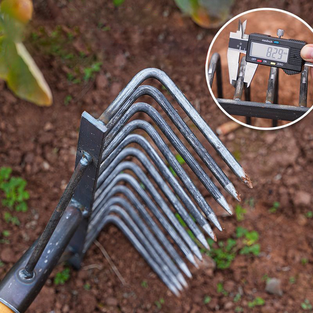Unkraut Hacke Rechen 4/7/9/12 Zähne Farm Tool Unkraut Vertiku tierer Artefakt landwirtschaft liche Nagel Egge Kohlenstoffs tahl Gartenarbeit auch Unkraut