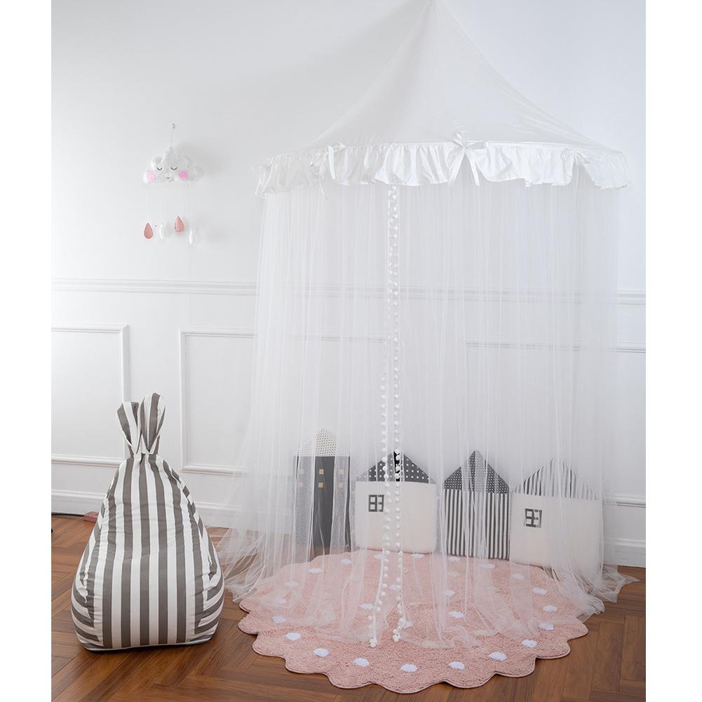 Princess Girls Bed Canopy Children's Ceiling Half Moon Bedroom Bedside Gauze Girl Heart Room Decorating Crib Dome Castle Fairy N