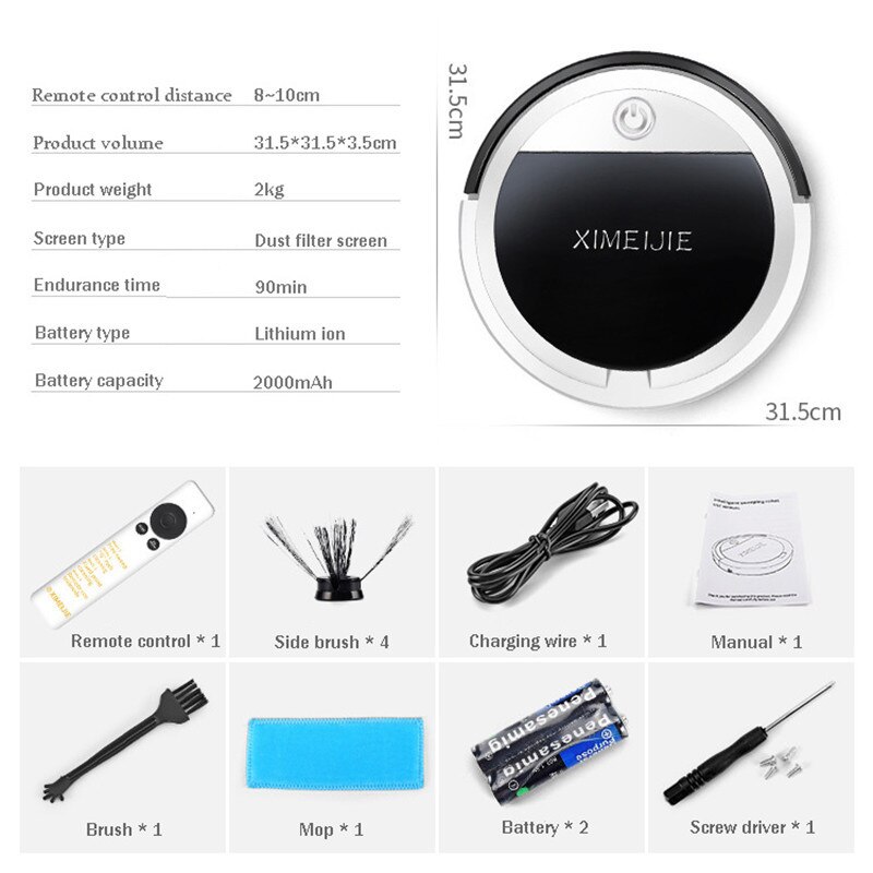 Smart Remote Robot Vacuum Cleaner Lazy Home Remote Cleaning Machine Vacuum Cleaner Sterilization and anti-collision Robot