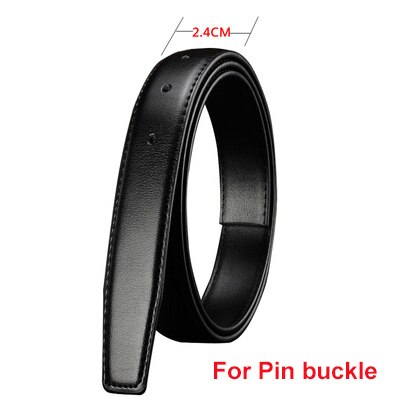 Keine Schnalle Echtes Leder Gürtelband für automatische Schnalle Dornschließe 2,4 cm 2,8 cm 3,0 cm 3,2 cm 3,5 cm 3,8 cm Breite Herrengürtel Schwarz