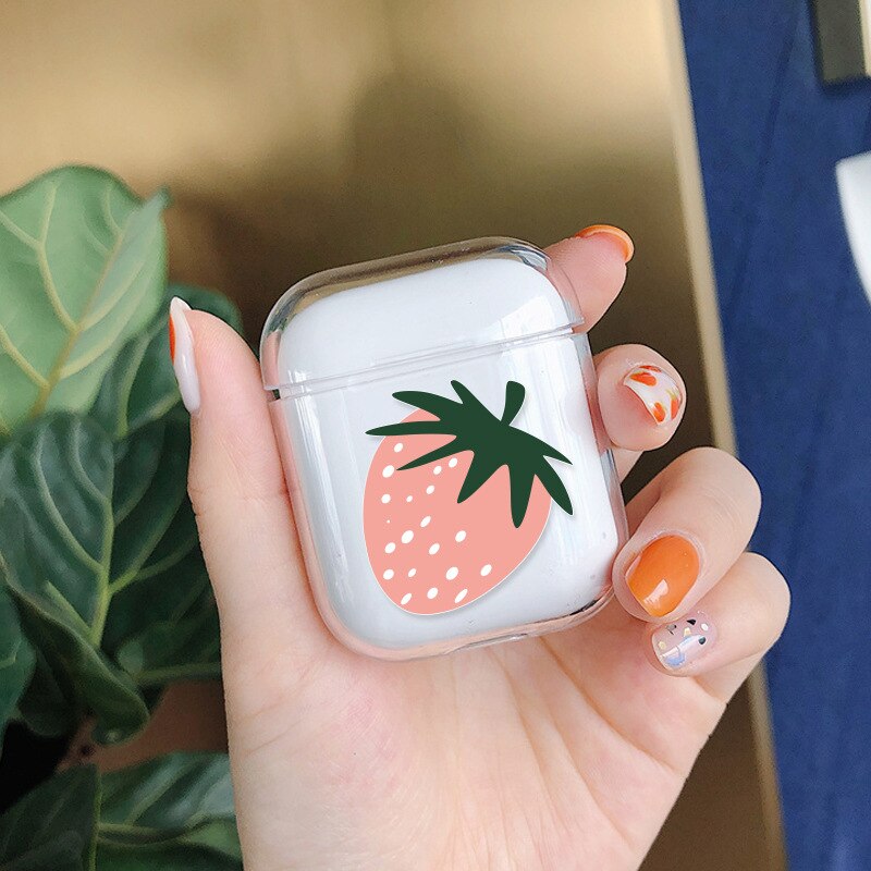 Hard PC Transparent Earphone Cases For Apple AirPods 1 2 Charging Box Cute Cartoon Cactus Crystal Cover Bag For Airpods Cases: A306