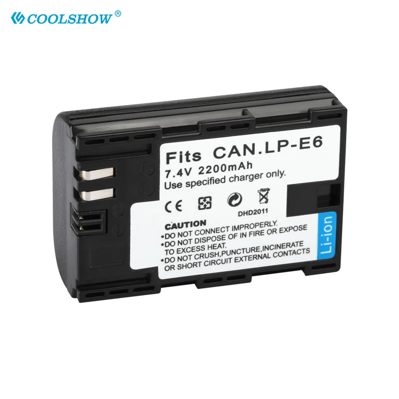 LP-E6 LP E6 cargador de batería para Canon EOS 5DS 5D 6D 7D 60D 60Da 70D Mark II Mark III 80D XC10 DSLR LPE6 2200mAh baterías