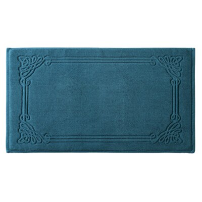 Alfombra de baño de algodón para Hotel, alfombras y tapetes de lujo para el baño del hogar, toalla para pies Jacquard, felpudo antideslizante y grueso, alfombras de bañera absorbentes: blue A 380g