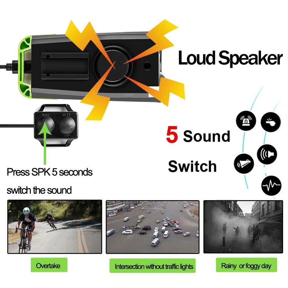 Bike Speed Meter Digital Bike Computer Multifunction Waterproof Sports Sensors Bicycle Speedometer Bike Light Horn 3 in 1