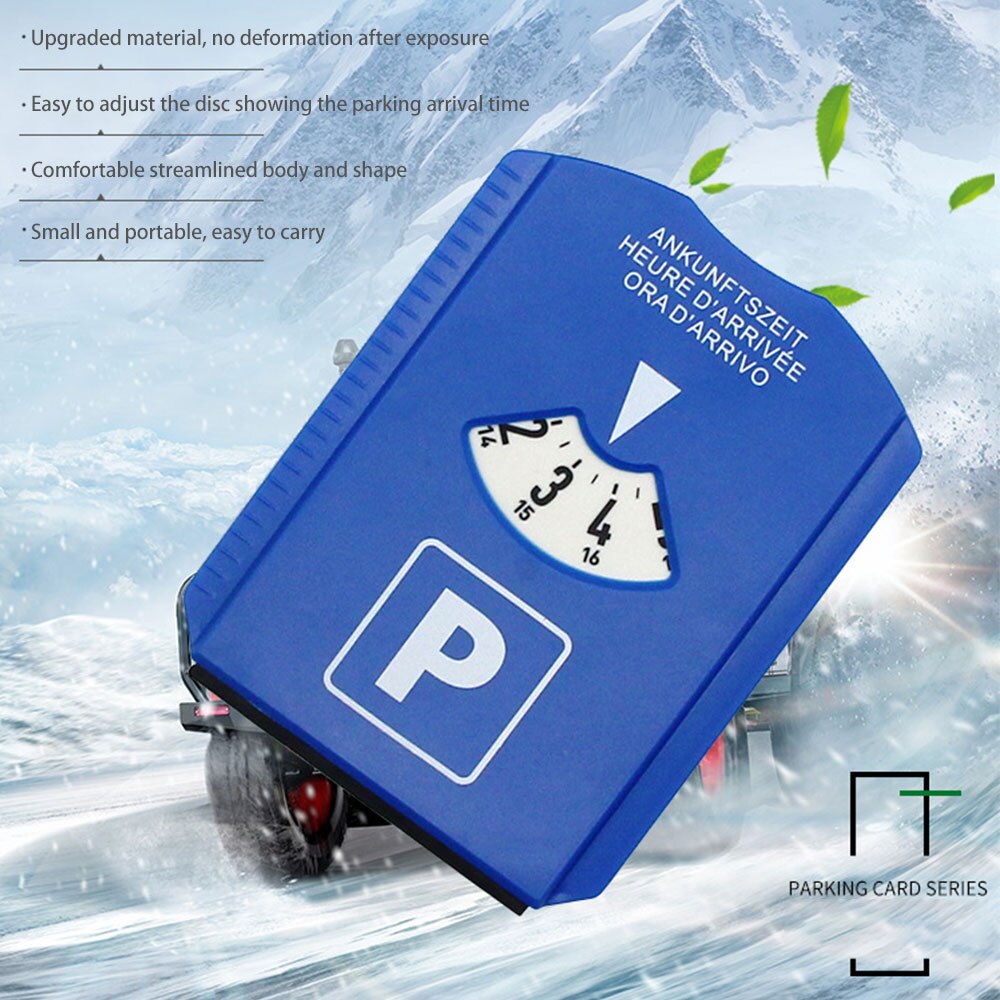 Multifunction Blue Car Temporary Parking Timer Snow Removal Shovel Timer Display Area Parking Time Card Tools Turntable