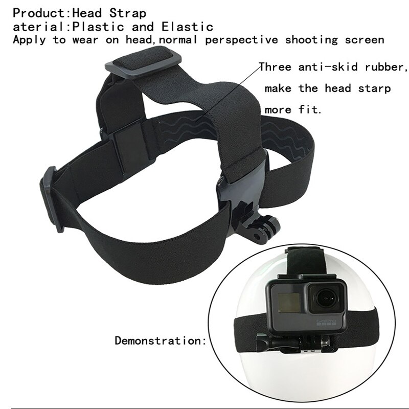 Huvudremsfäste för sjcam eken gopro hero 8 7 6 5 yi 4k sony action cam tillbehör selebälte för iphone mobiltelefonhållare