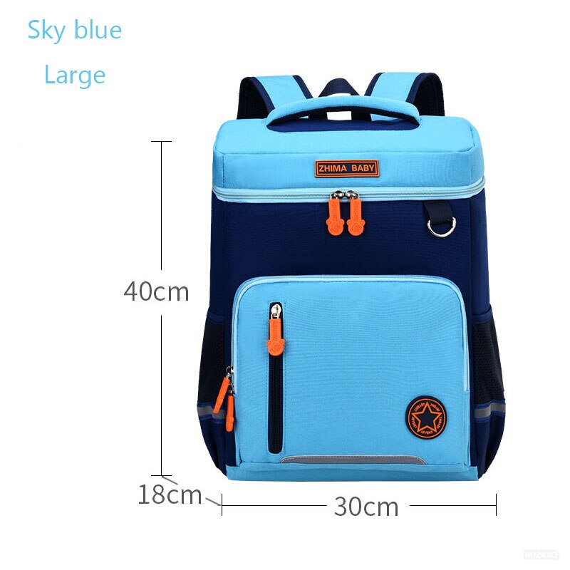 Children School Bags Boys Girls Kids Orthopedic School Backpack Schoolbag Waterproof Backpacks Primary School Back Pack: Sky blue large