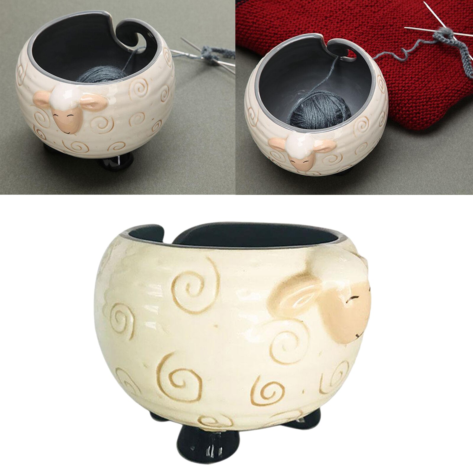 Ceramic Yarn Bowl Hand Knitting Bowl Portable Crochet Crafts