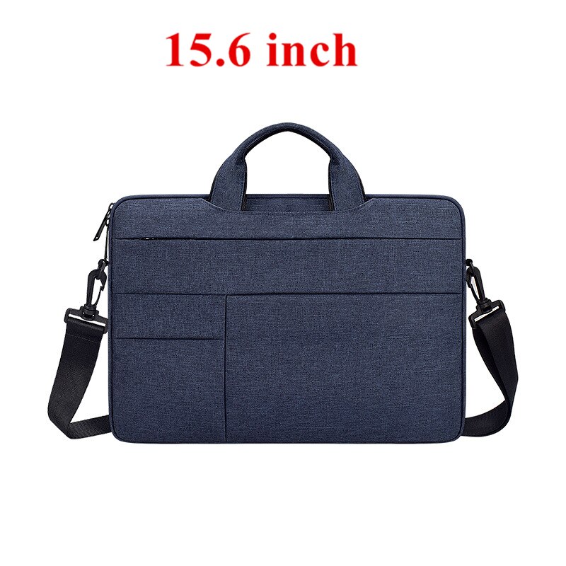 Portable Hand Office Notebook Laptop Bag For Men Women Briefcase Waterproof Pocket Case Computer Shoulder Handbag 13 14 15.6 PC: Blue 15.6 inch