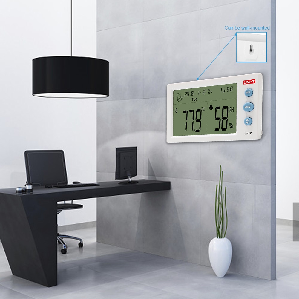 Termometer fugtighedsmonitor hængende babyværelse trådløst hygrometer digitalt display lcd-skærm drivhus indendørs udendørs kalender