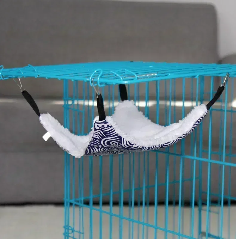 Kjæledyr hengekøye bomull hamster mus hengeseng liten kjæledyr hamster kanin dobbelt lag varm søvn reir hengekøye utstyr: L / Multi