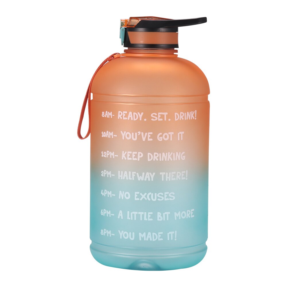 1 Gallon Water Bottle with Straw Time Marker 3.78L Large Capacity Fitness Sport Waters Jug safe and fall-resistant: 03