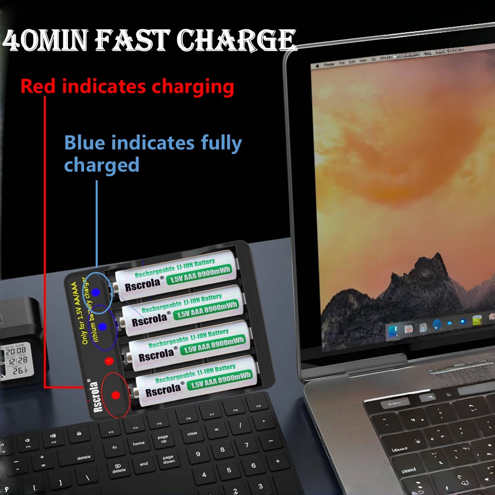 Rscrola Nowe Baterie AAA 8900mWh Akumulatory 3A Przenośne Baterie robić Pilotów Zabawek Dzwonków robić Drzwi Zegarów Gamepadów