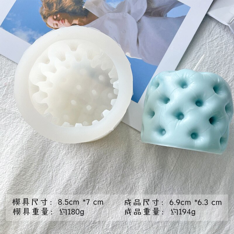Olika bubblor ljus silikonform för handgjord skrivbordsdekoration gips epoxiharts aromaterapi ljus silikonform: Ljusgrön