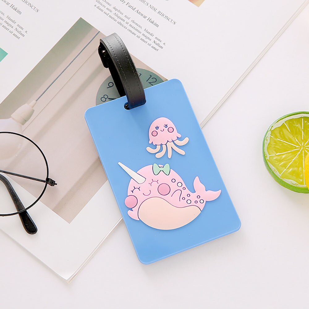 Travel Accessories Luggage Tag Animal Cartoon Silica Gel Portable Label Suitcase ID Address Holder Baggage Boarding: 7