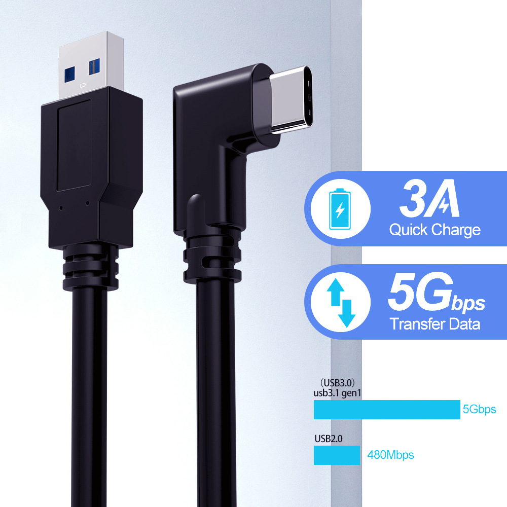 Câble USB 3.1 haute vitesse de 5M/3M, USB type-c USB-A pour recharge rapide et transfert de données, pour casque Oculus Quest Link VR