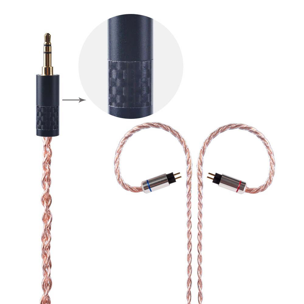 OFHC 24 AWG 6N de cobre de alta pureza Cable 2,5/3,5/4,4mm equilibrado Cable con MMCX/2PIN/QDC para BL-03 BLON ZS10 PRO ZSX C12 BA5: 2PIN 3.5