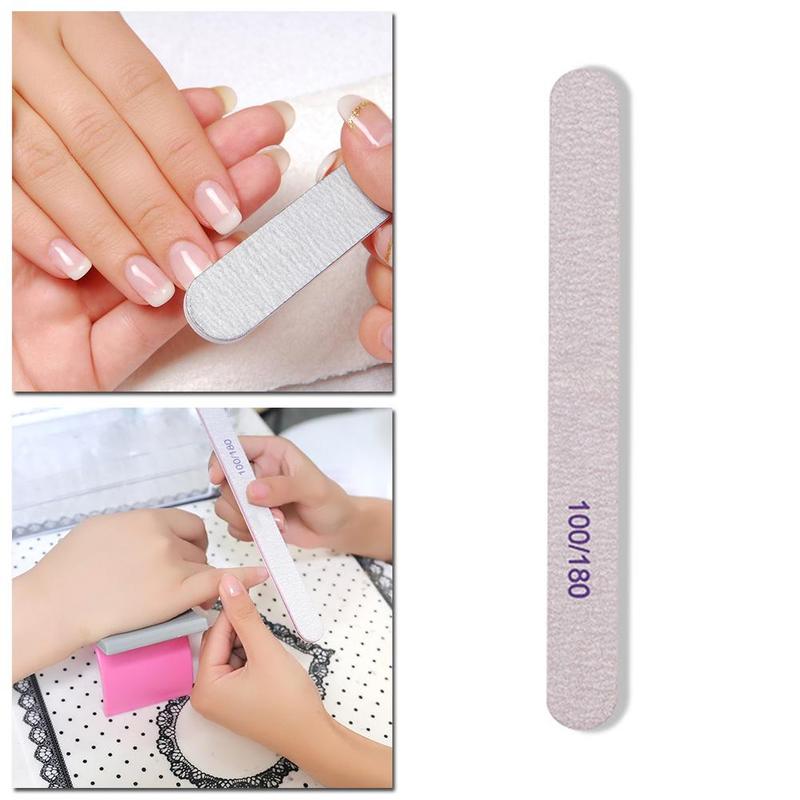 1pcs Nail File Half Moon Sandpaper Nail Sanding Buffer Block Grinding Polishing Manicure Care Tools Nail Polish Supplies