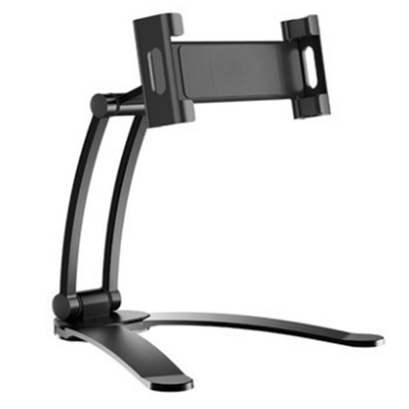 Rotating Portable Monitor Wall-Mounted Metal Stand, Suitable for Tablet and Mobile Phone Stand Below 15.6-Inch: Black