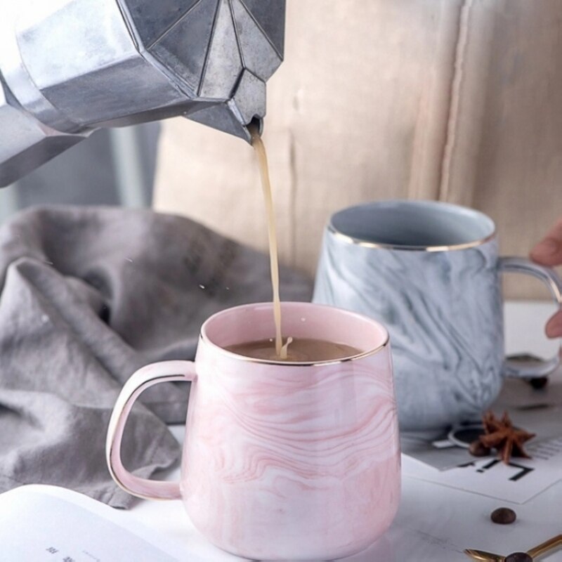 Creatieve Keramische Kopjes Marmer Emaille Mok Koffie Mok Keramische Kopje Koffie Minnaar Porselein Mokken Voor Thee Ontbijt Cup voor Melk