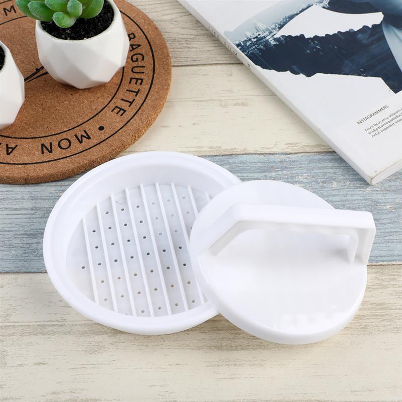1 Set Round Shape DIY Hamburger Meat Press Food-Grade Plastic Meat Burger Maker Mold Hamburger Press Practical Kitchen Tools