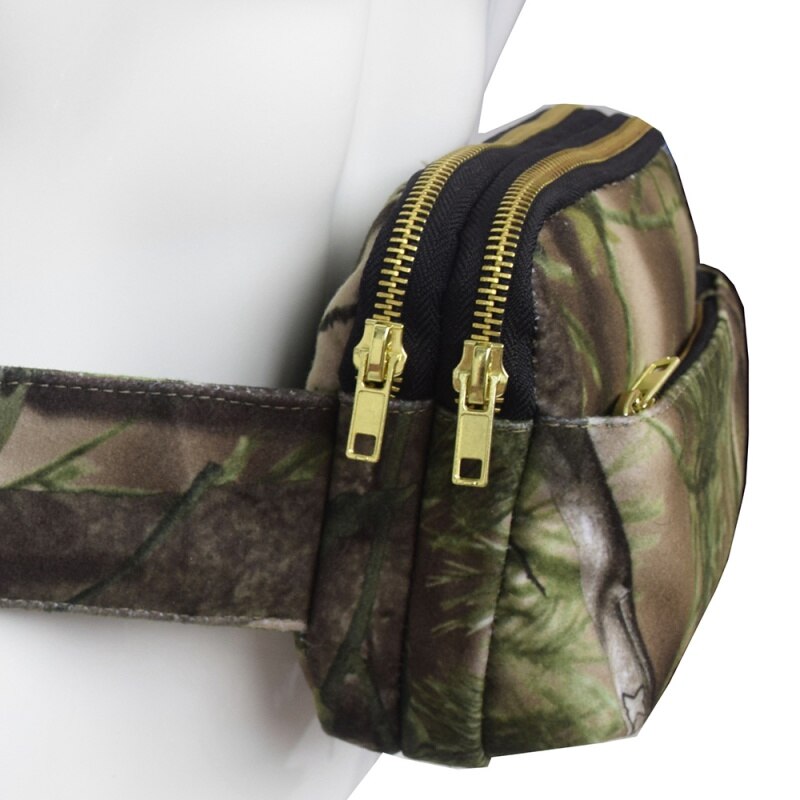 Men Ladies Camouflage Shoulder Bag Pockets Hip Bag Outdoor Leisure Running Riding Chest Bag