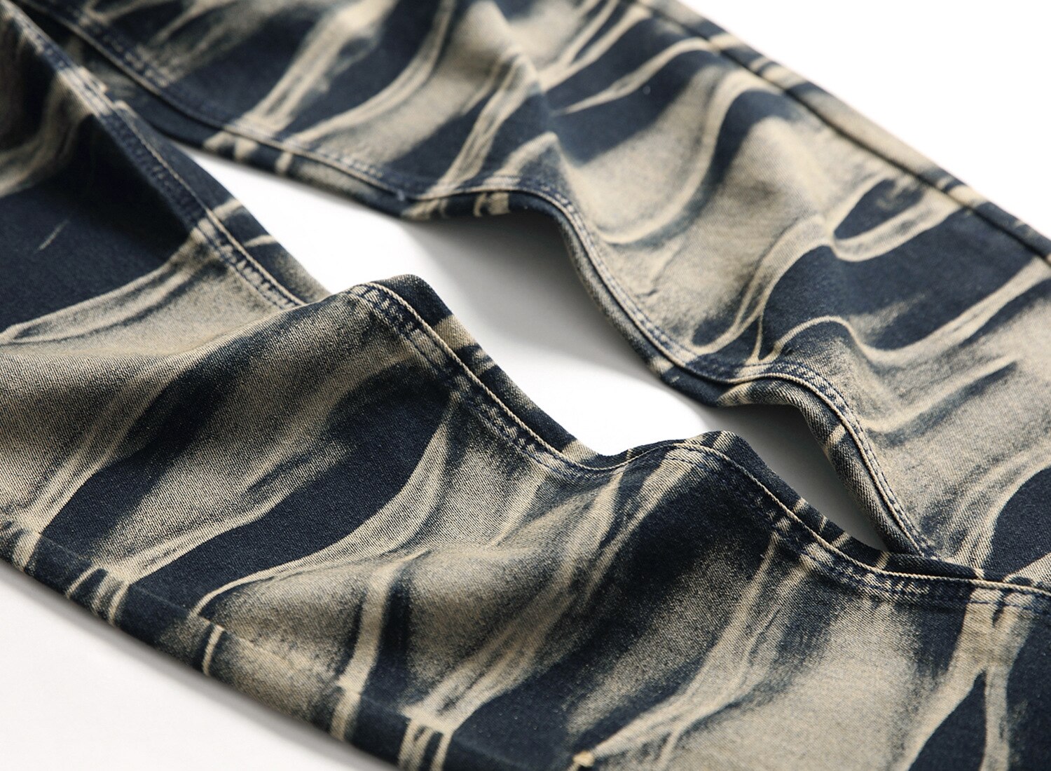 Men's Vintage Ripped Jeans Joggers Retro Yellow Distressed Denim Pants Trousers Plus Size 29-40 Skinny Jeans Men