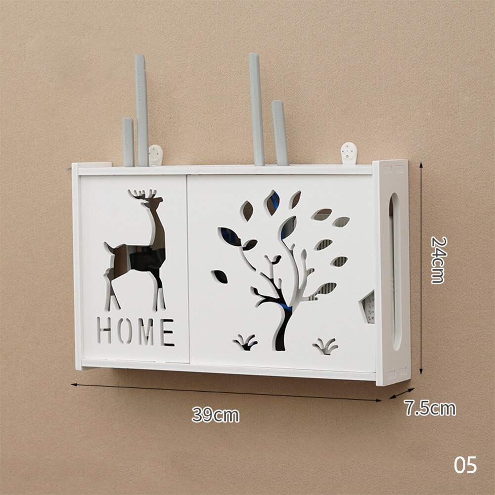 Large Wireless Wifi Router Storage Box PVC panel Shelf Wall Hanging Plug Board Bracket Cable Storage Organizer Home Decor: 05