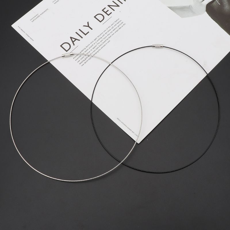 10Pcs Stainless Steel Wire Choker Necklace Cord Rope with Brass Screw Clasp Necklace Choker Collar for DIY Jewelry Craft Making