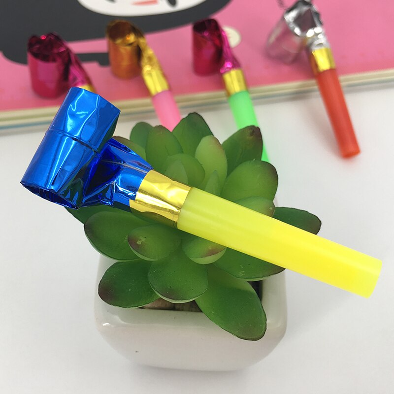 10Pcs/lot Party Supplies Plastic Blowing Dragon 11cm blow roll Children Whistle Birthday Party cheer props for children