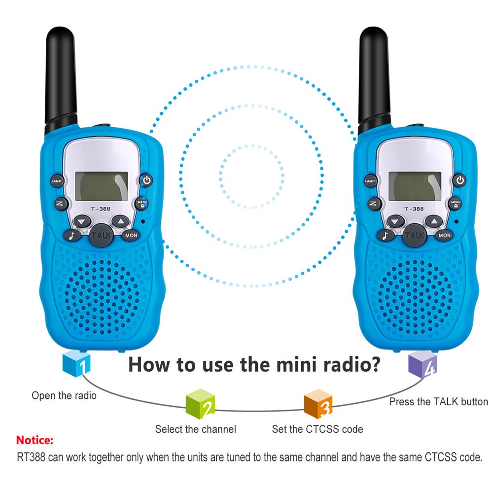 新しい T388 8CH 22CH 2 個ミニトランシーバー子供ラジオ局 0.5 ワット PMR PMR446 FRS UHF ポータブルラジオ communicator のギフト子供のための